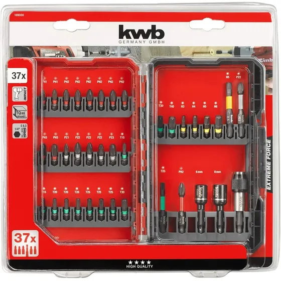 Set Juego De Puntas De Impacto Einhell Kwb 37 Piezas 109000