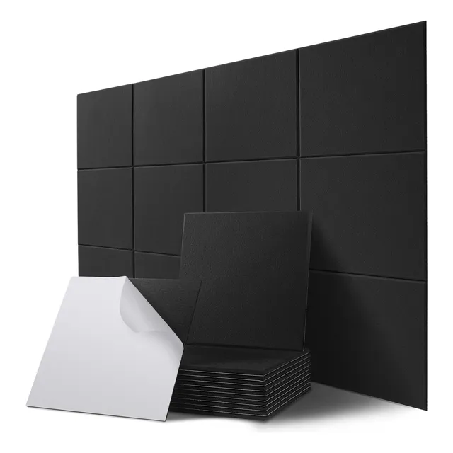 Paneles Acústicos Cuadrados 30x30 Autoadhesivos, 12 Piezas