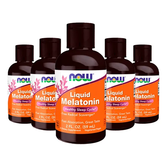 Melatonina Now Foods Líquida Kit 5 Sabor Sem Sabor