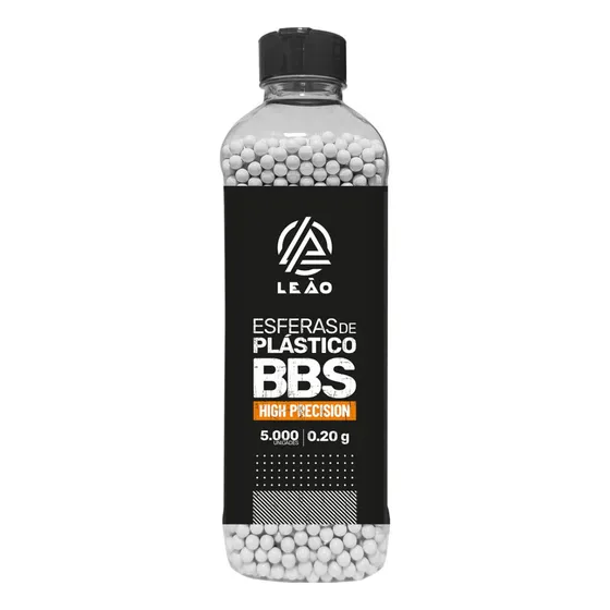 Esfera Airsoft Bbs Leao 0.20g 6mm Pote Com 5000 Bolinhas