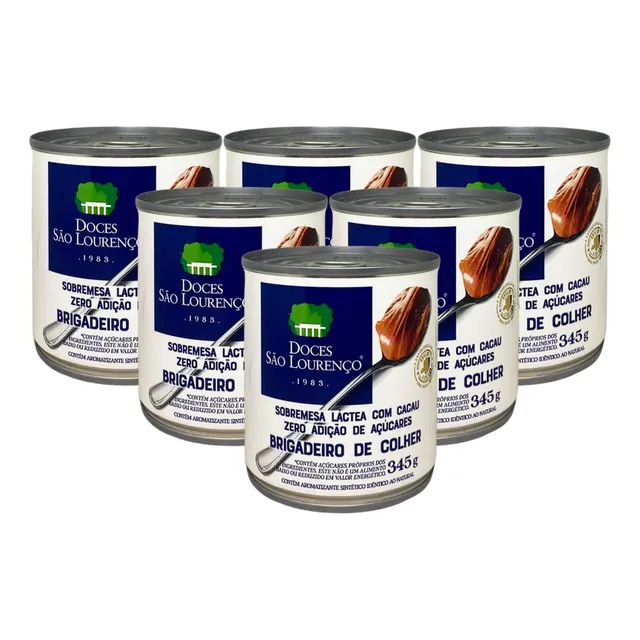 Kit 6und Brigadeiro De Colher Zero Açucar São Lourenço 345g