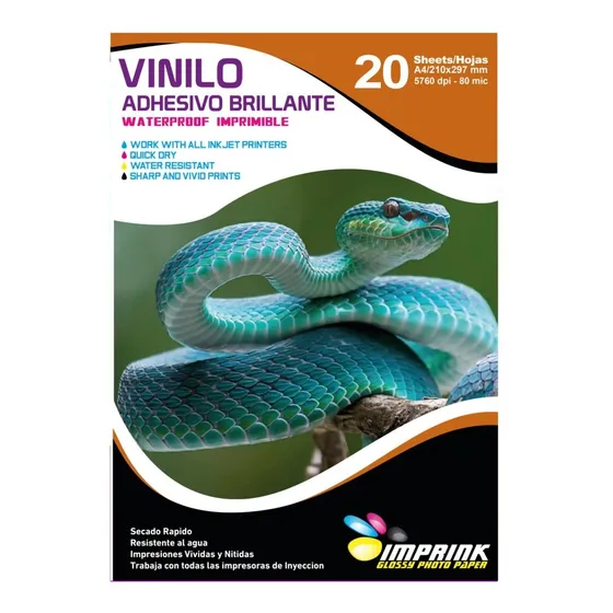 Vinilo Adhesivo Imprimible A4/20hojas..envio Gratis X 3 Un!