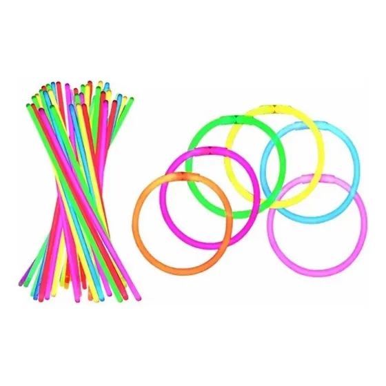 Pulseras Flúor Luminosas Moda Tik Tok Pack 100 Pzs Flúor Surtido