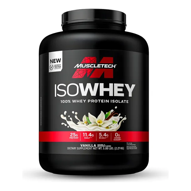 Proteína Iso Whey 5 Lb Muscletech, 100% Aislada