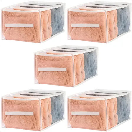 Kit 5 Colmeia Organizador Plus Gg Toalha Closet 32x45x22 Cm Cor Branco