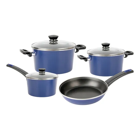 Juego De Bateria Cuori 7p-marina 7 Piezas Apto Inducción Color Azul