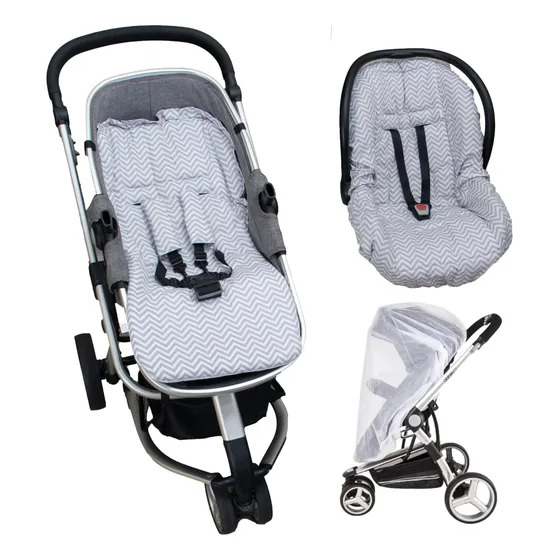 Kit Capas Para Carrinho Moises E Bebê Conforto 4 Pçs Estampa