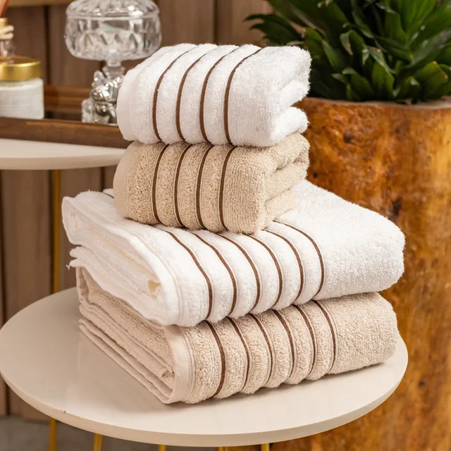 Jogo Toalhas De Banho C/ 4 Pçs Super Luxo Gigante Grossa