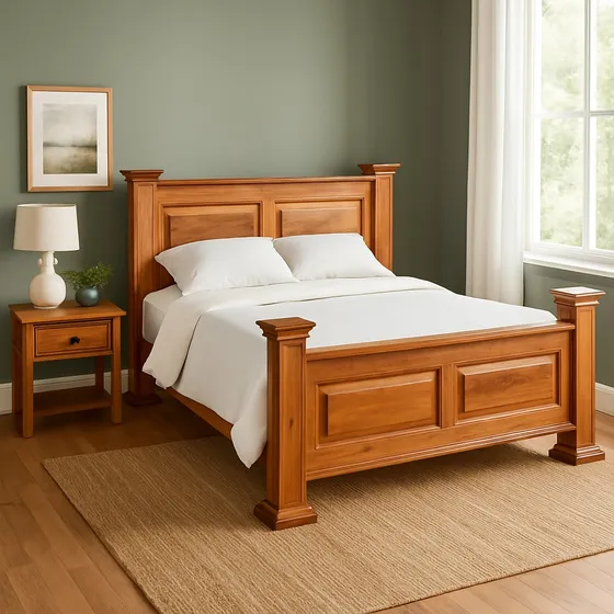 Cama Queen Casal Madeira Demolição Peroba Rosa Rústica