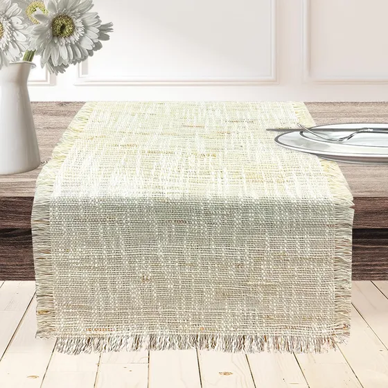 Camino Mesa Ramie Yute 14 X 72  Reversible Centro Bohemio