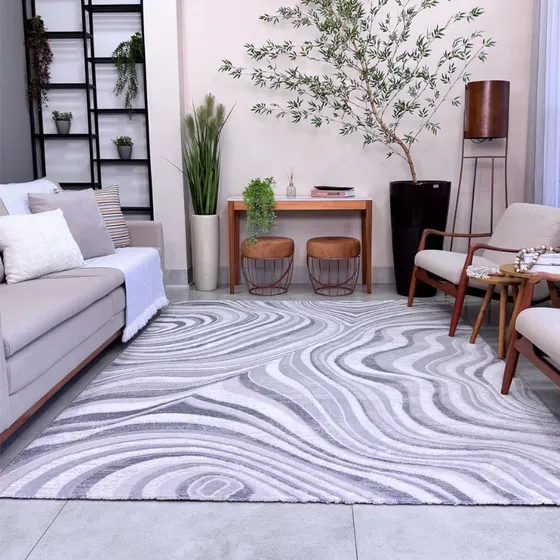 Tapete Para Sala 140x200 Ambience Relevo Moderno Decorativo