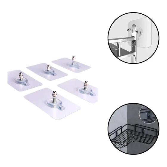 Kit 10 Gancho Prego/ Parafuso Suporte Autoadesivo