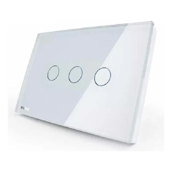 Interruptor Touch Screen Livolo Rf 3 Vias C/entrada Controle