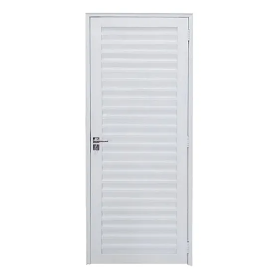 Porta Alumínio Branca Palheta 210x80  Central Norte Madeiras