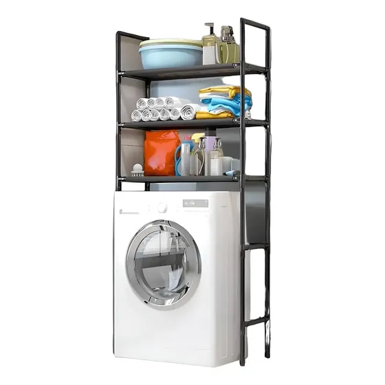 Mueble Organizador De Baño Lavadora Rack 3 Niveles Blanco | Cuotas sin interés