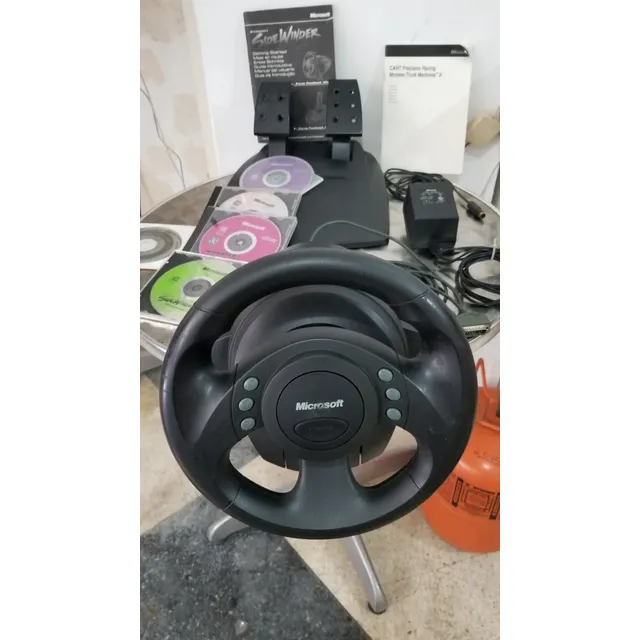 Volante Y Pedales Microsoft Side Winder Para Juegos, Esta Im