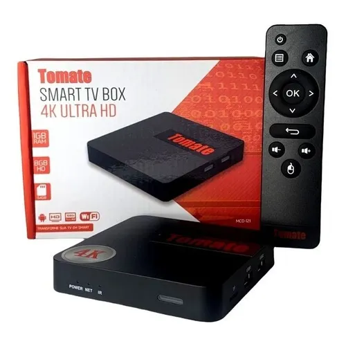 Smart TV Box 4K Tomate MCD-121 Android HDMI Wi-Fi Ethernet 8GB Preto
