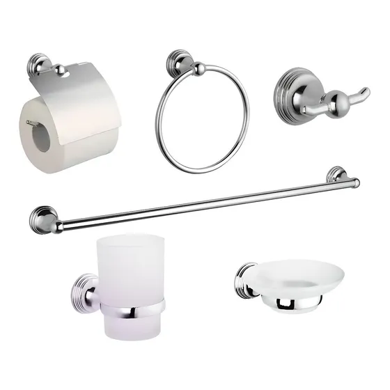 Set Accesorios Fermetal Para Baño Metalico Kit 6 Piezas