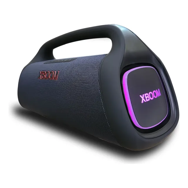 Bocina Bluetooth portátil LG XBoom Go XG9QBK Autonomía de la batería hasta 24 horas Certificación IP67 Light Studio Potencia de 80W