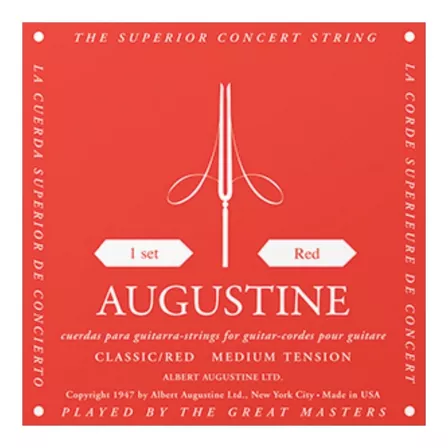 Cuerdas Guitarra Clasica Augustine Classic Red Tension Media