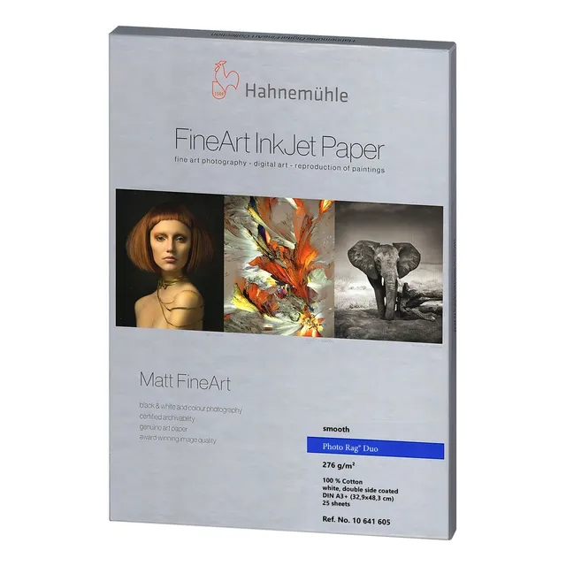 Papel Hahnemühle 10641605 Photo Rag® Duo 25 Hojas A3+ Color Blanco