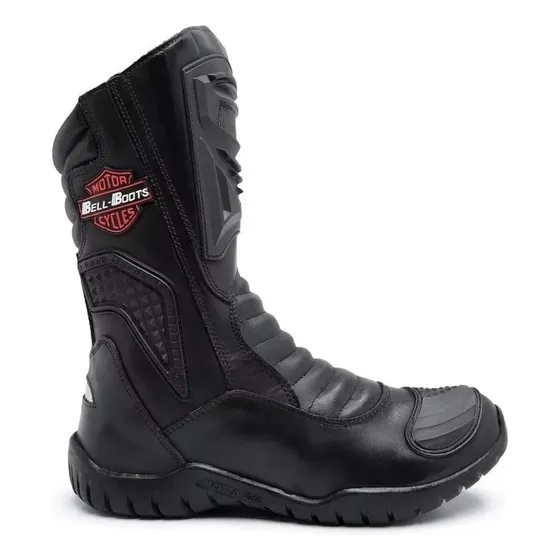 Bota Hombre Motociclista Impermeable Cuero Legítimo