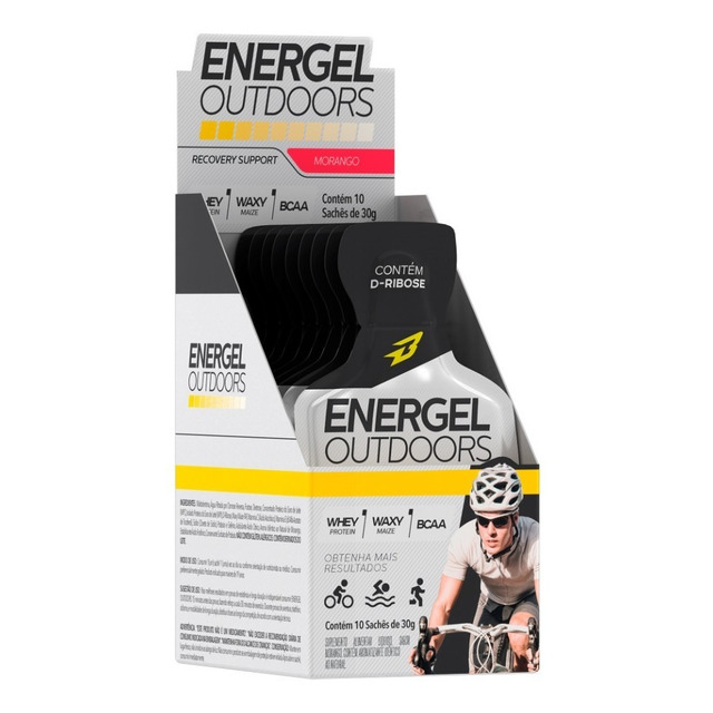 Gel Energel Outdoors Cx 10 Sachês De 30g - Bodyaction Sabor Morango Gel Energel Outdoors Cx 10 Sachês De 30g - Bodyaction Sabor Morango