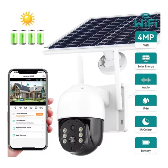 Camara De Seguridad Ip Wifi Ptz Con Panel Solar Wifi Hd Tq2