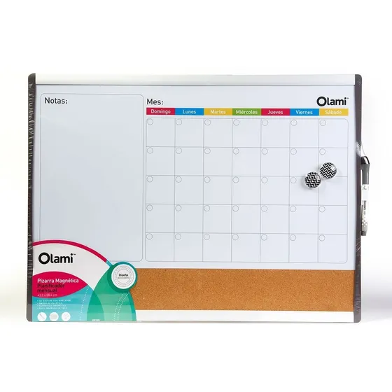 Pizarra Olami Magnética Calendario. 43 X 58 Cm.