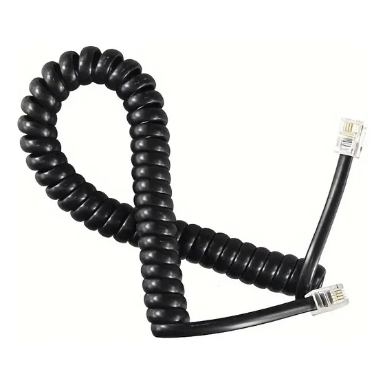 Cable Rulo Espiral Telefono 30cm A 2m Rj9 Negro