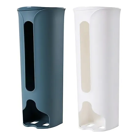 Soporte para bolsas, dispensador y organizador, tira bolsas de basura, color blanco liso