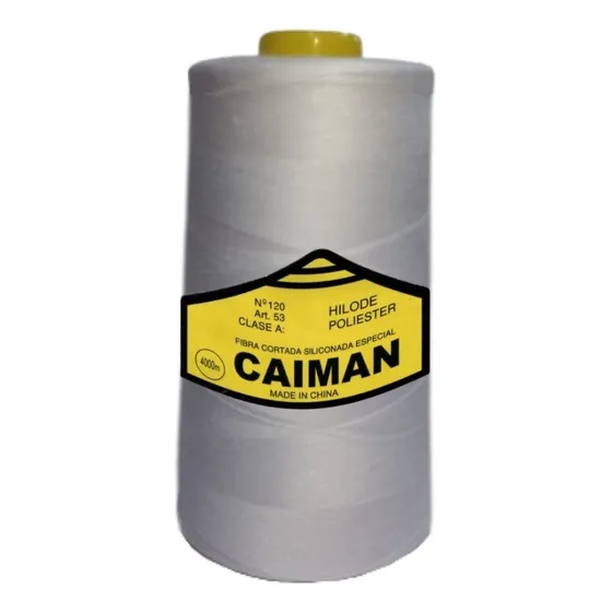 Hilo Caimán Poliéster Fibra Cortada 53/120 Blanco X4000mts.