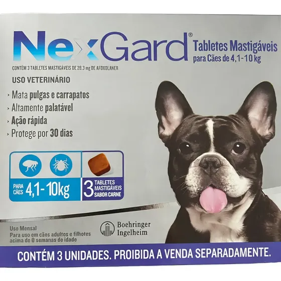 NexGard Comprimidos Masticables Antipulgas Garrapatas Perros 4-10 Kg 3 Uds | Cuotas sin interés
