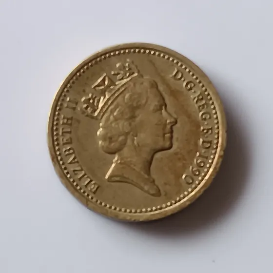 Moeda  One Pound 1990 Rara Frase Invertida
