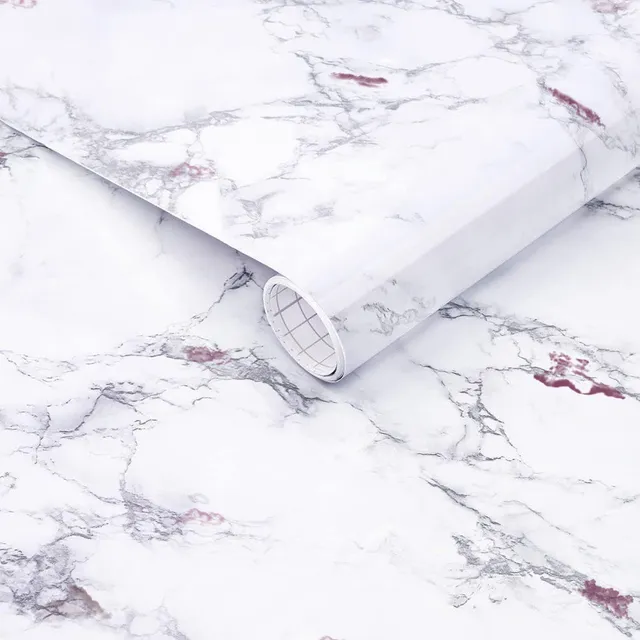 Papel Tapiz Con Adhesivo 3d 45cms X 10 Mts Marmol Claro