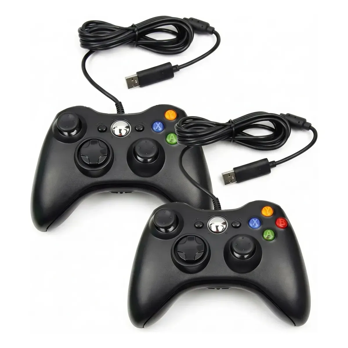 Controle Para Xbox 360 Com Fio USB e PC Preto Vibração Console Joystick Manete Gamer Gamepass Steam Windows Tv Pc Android Pc Controle Pc Gamer - Redfin — foto 9