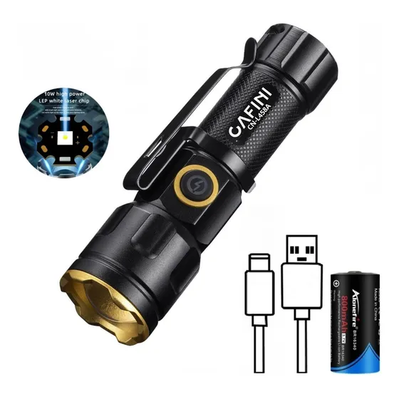Mini Linterna De Bolsillo Zoom Recargable Ultra Potente