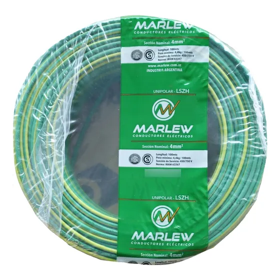 Cable Libre De Halogenos 4mm Tierra 100m Clase 5 Iram Marlew