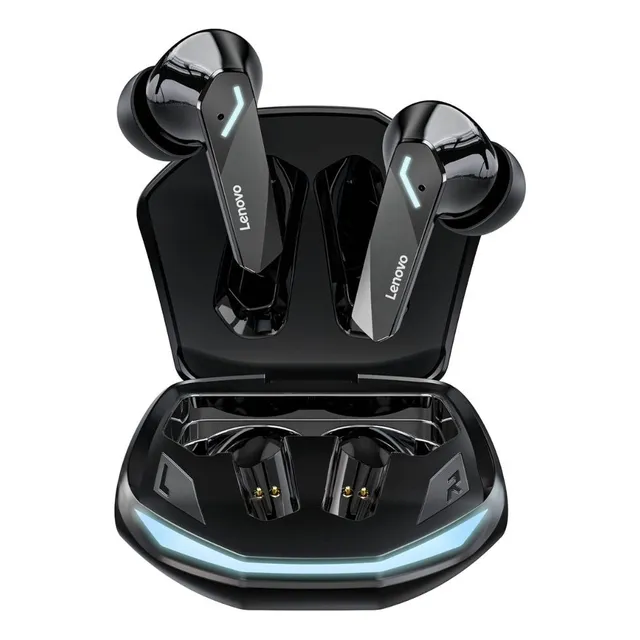 Audifono Inalambrico Lenovo Gm2 Pro Bluetooth 5.3 Color Negro Luz Cian