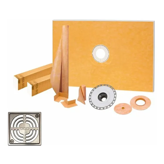 Kit Ducha 48 X 72  Drenaje Anodizado Niquel Cepillado