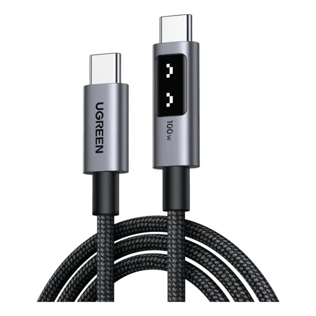 Cable Usb-c A Usb-c Ugreen Uno 100w  Pantalla Inteligente