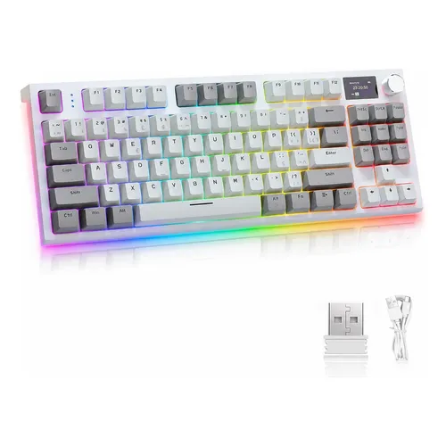 Teclado Gamer Logitech G PRO X TKL RAPID Branco Mecânico para Jogo