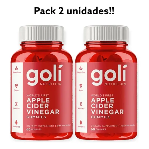 2 Frascos Apple Cider Vinegar - Golí Nutrition - 60 Gummies Sabor Fruit