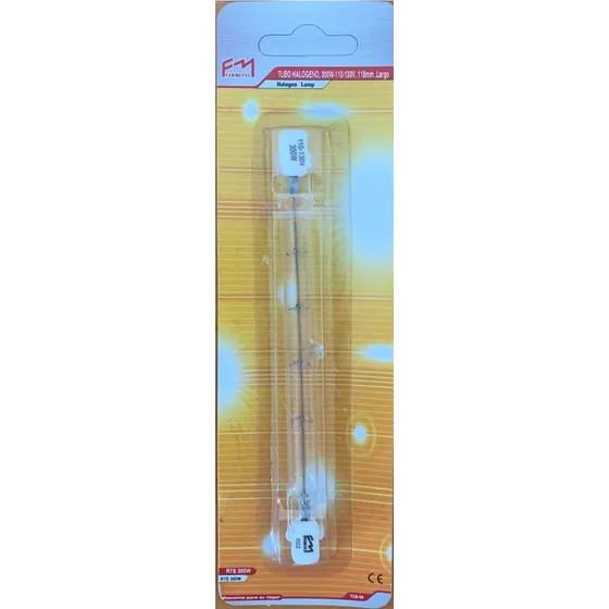 Tubo Halogeno Fermetal 300w-110/130v 118mm Largo Tub-59