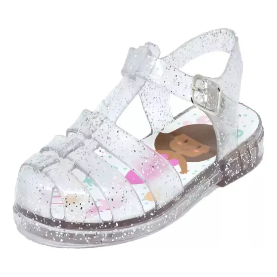 Sandália Baby Light Com Led No Calcanhar Cor Rosa Ou Branca