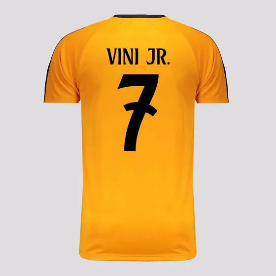 Camisa Real Madrid Vini Jr 7 Dry Fit Laranja