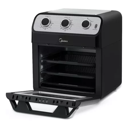 Horno Eléctrico / Freidora De Aire Midea 12l, 1 Año Color Negro 110v