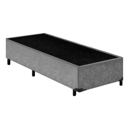 Base Cama Box Solteiro 88cm X 188cm X 38cm Cinza