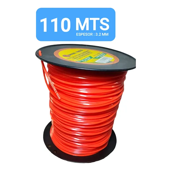 Nylon Cuadrado Desmalezadora Rollo Carreto 3.3 Mm Del Bueno