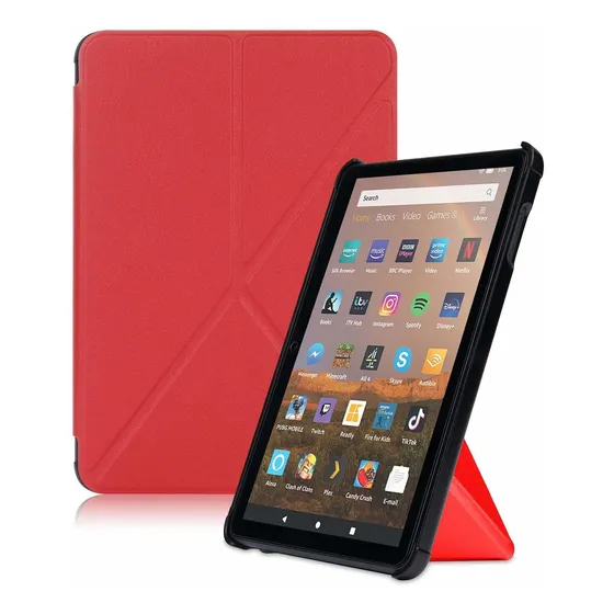 Funda Piel Para Fire Hd 8 2020 Color Rojo